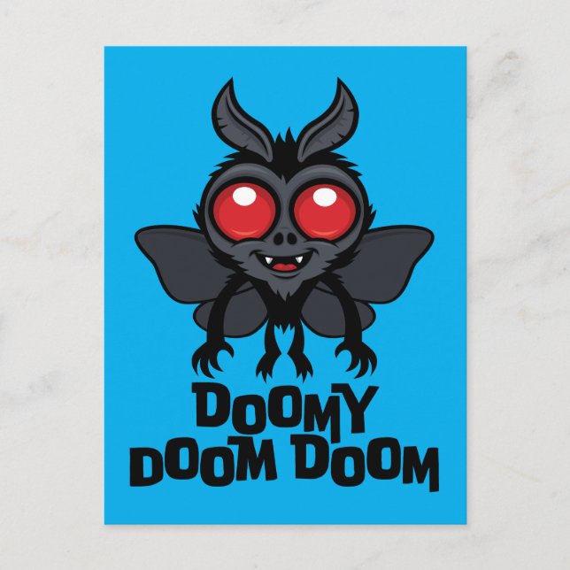 Düsterer Doom Doom Süßer Mothman Kryptid Postkarte (Vorderseite)