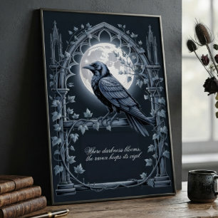 Düsterer Onyx-Gotik-Raben-Kunst Poster
