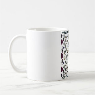 Düsteres, dunkles, akademisches botanisches Muster Kaffeetasse