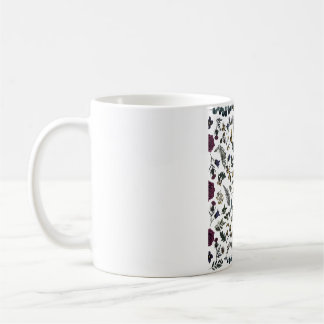Düsteres, dunkles, akademisches botanisches Muster Kaffeetasse