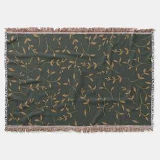 Düsteres Goldblatt Waldgrün-Muster Decke