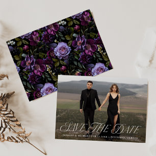 Düsteres Gothic-Blumen-Foto Save The Date