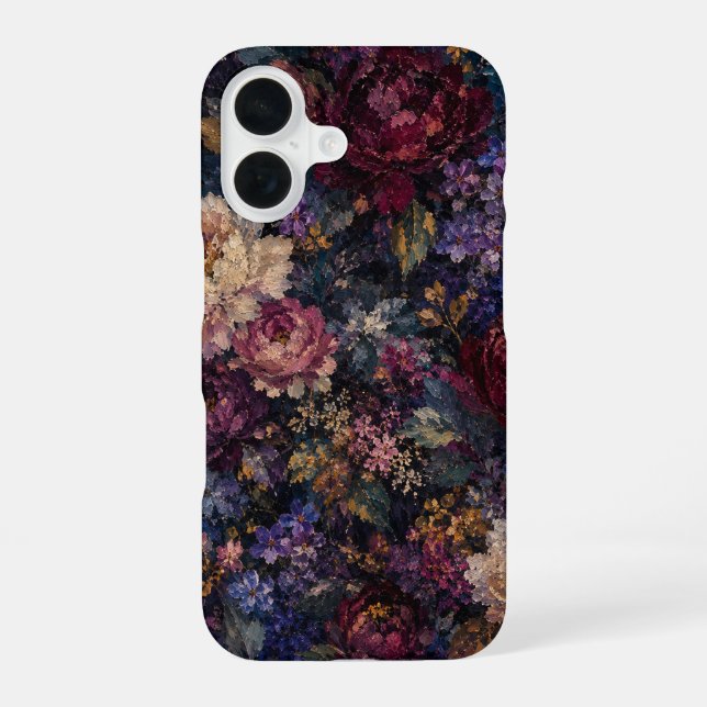Düsteres gotisches botanisches impressionistisches iPhone 16 hülle (Rückseite)