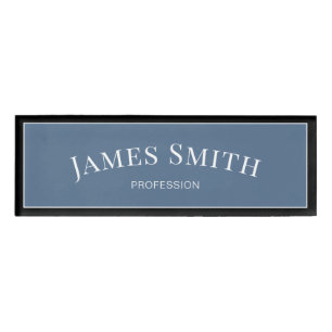 Düsteres Navyblau-Schwarz Professionell Corporate Namenschild