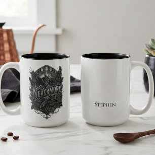Düsteres Onyx-Gothic-Barock-Design Zweifarbige Tasse
