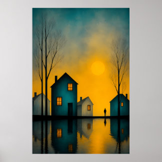 Düsteres surrealistisches Landschaftsbild mit eins Poster