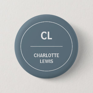 Düstergraues Monogramm mit minimalistischem modern Button