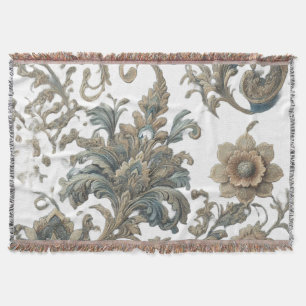 Düstes blaues florales Brokatmuster Decke