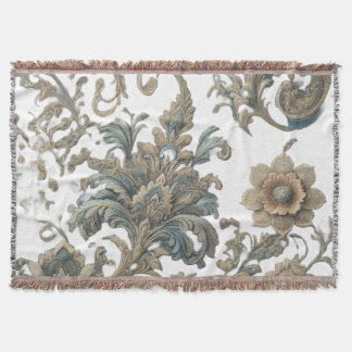 Düstes blaues florales Brokatmuster Decke