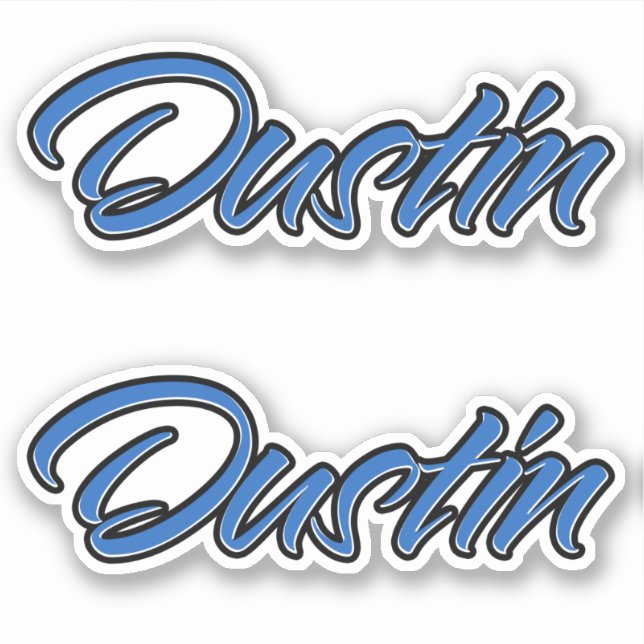 Dustin Name blue Aufkleber Sticker Stickerset (Vorderseite)