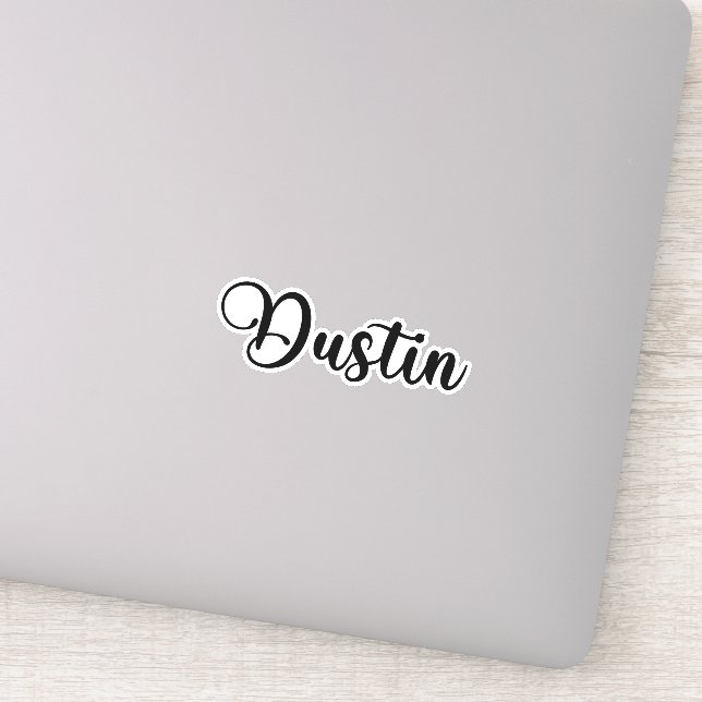 Dustin Name - Handgeschriebene Kalligrafie Aufkleber (Detail)