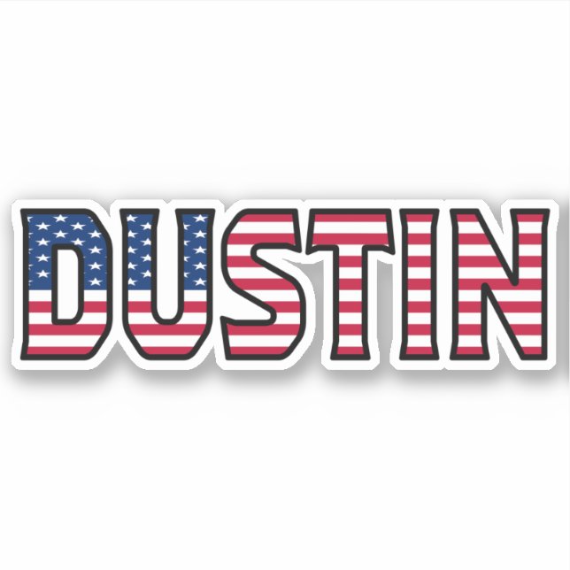 Dustin Name Vorname USA Sticker Stickerset (Vorderseite)