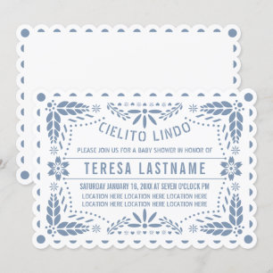 Dusto blau-weiß cielito lindo Baby Boy Dusche Einladung