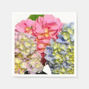 Dustrosa, blau-gelb-grüne Hydrangeas Serviette
