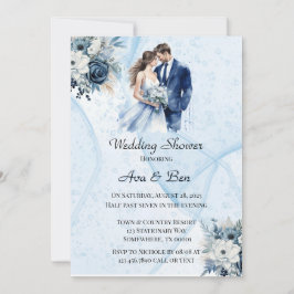 Dusty Alcohol Ink Floral Polterabend Einladung