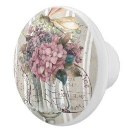 Dusty and rustic decoratived botanical Stripped Keramikknauf