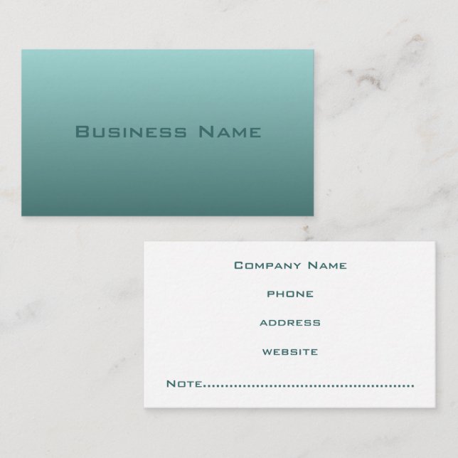 Dusty Aquamarin Business Card Visitenkarte (Vorne/Hinten)