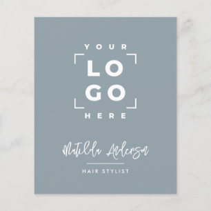 Dusty blau elegant moderne mädchenhafte Preis QR-C Flyer