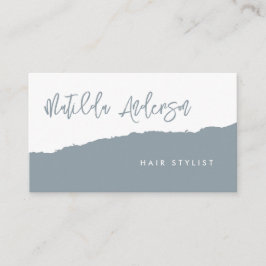 Dusty Blau moderne minimale Skript QR CODE Visitenkarte