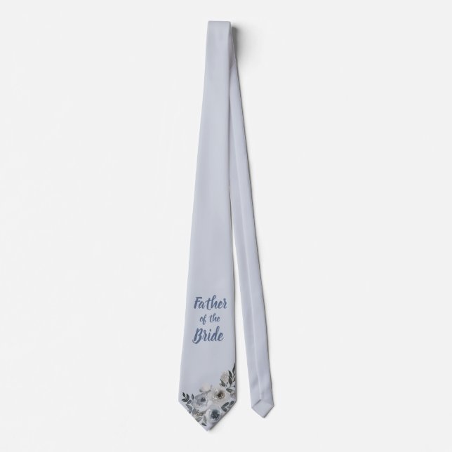Dusty Blau und Grau Blütenvater der Braut Krawatte (Vorderseite)