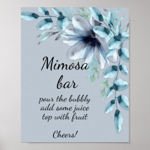 Dusty blauen Mimosa Bar Poster