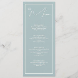 Dusty Blue 4x9.25 Table Menu Card Menükarte