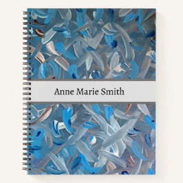 Dusty Blue Abstraktes Personalisiertes Notebook Notizbuch