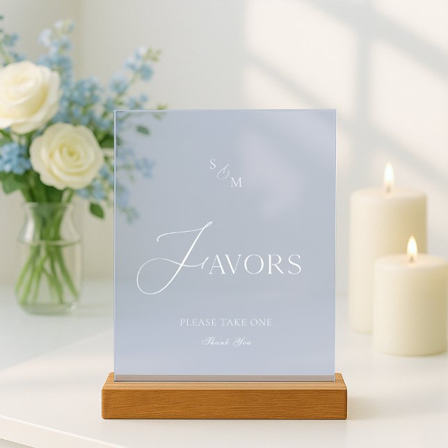 Dusty Blue Acrylic “Favors” Wedding Sign Acrylschild (Von Creator hochgeladen)