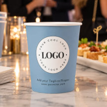 Dusty Blue Add Custom Business Company Logo-Party