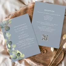 Dusty Blue All in One Eukalyptus QR Code Wedding