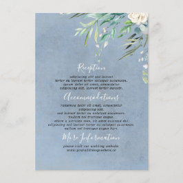 Dusty Blue and Greenerity Wedding Information Gues Begleitkarte