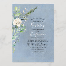 Dusty Blue and Greenery Moderne Hochzeit