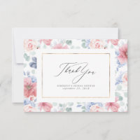 Dusty Blue and Pink Floral Elegant Kleiner Dank
