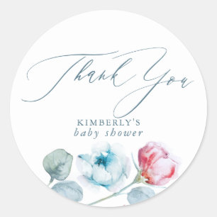 Dusty Blue and Pink Special Party Vielen Dank Runder Aufkleber