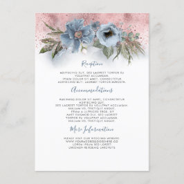 Dusty Blue and Rose Gold Hochzeitshilfsgast Begleitkarte