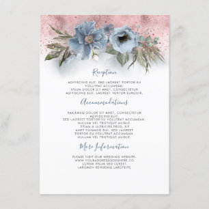 Dusty Blue and Rose Gold Hochzeitshilfsgast Begleitkarte