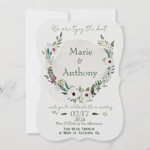 Dusty Blue and Watercolor Florals Einladung