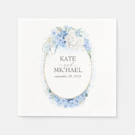 Dusty Blue and White Blume Wedding Serviette