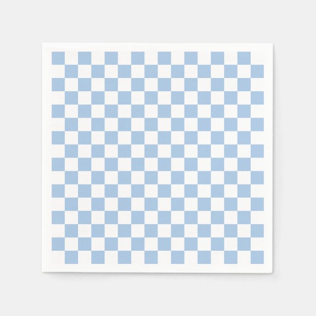 Dusty Blue and White Checkered Serviette (Vorderseite)