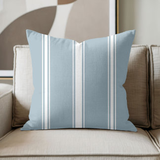Dusty Blue and White Stripe Kissen
