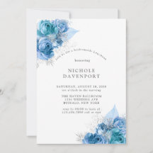 Dusty Blue Aquamarin Silver Peony Bridesmaids Lunc