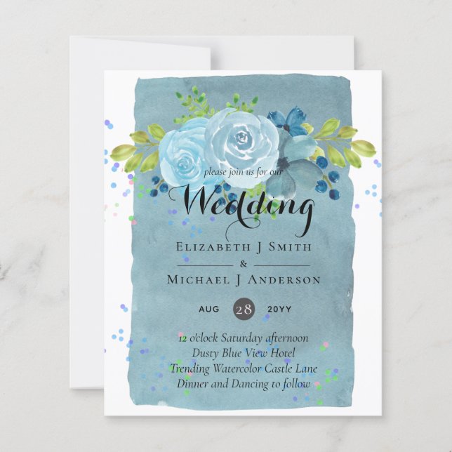 Dusty Blue Aquamarin Wedding Trending Budget (Vorderseite)