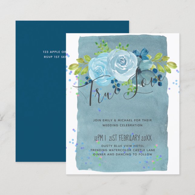 Dusty Blue Aquamarin Wedding Trending Budget (Vorne/Hinten)