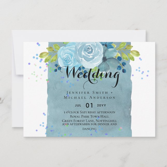 Dusty Blue Aquamarin Wedding Trending Budget (Vorderseite)