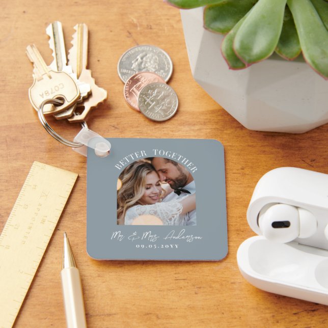 Dusty Blue Arch Foto Hochzeitsgeschenk Wohngestalt Schlüsselanhänger (Schreibtisch)