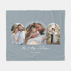 Dusty Blue arch Multi-Foto Hochzeitsgeschenk Dekor Fleecedecke