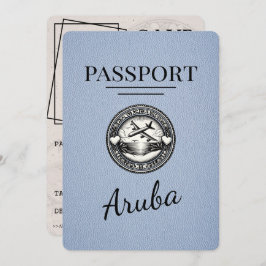 Dusty Blue Aruba Passport Save the Date
