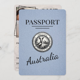 Dusty Blue Australia Passport Save the Date