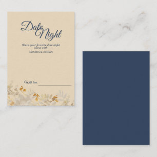 Dusty Blue Autumn Boho Date Night Advisor Card Hinweiskarte