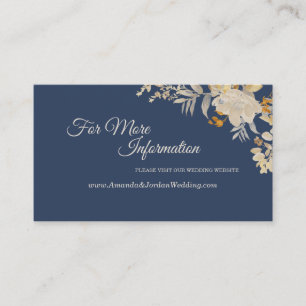 Dusty Blue Autumn Boho Website Enclosure Card Begleitkarte